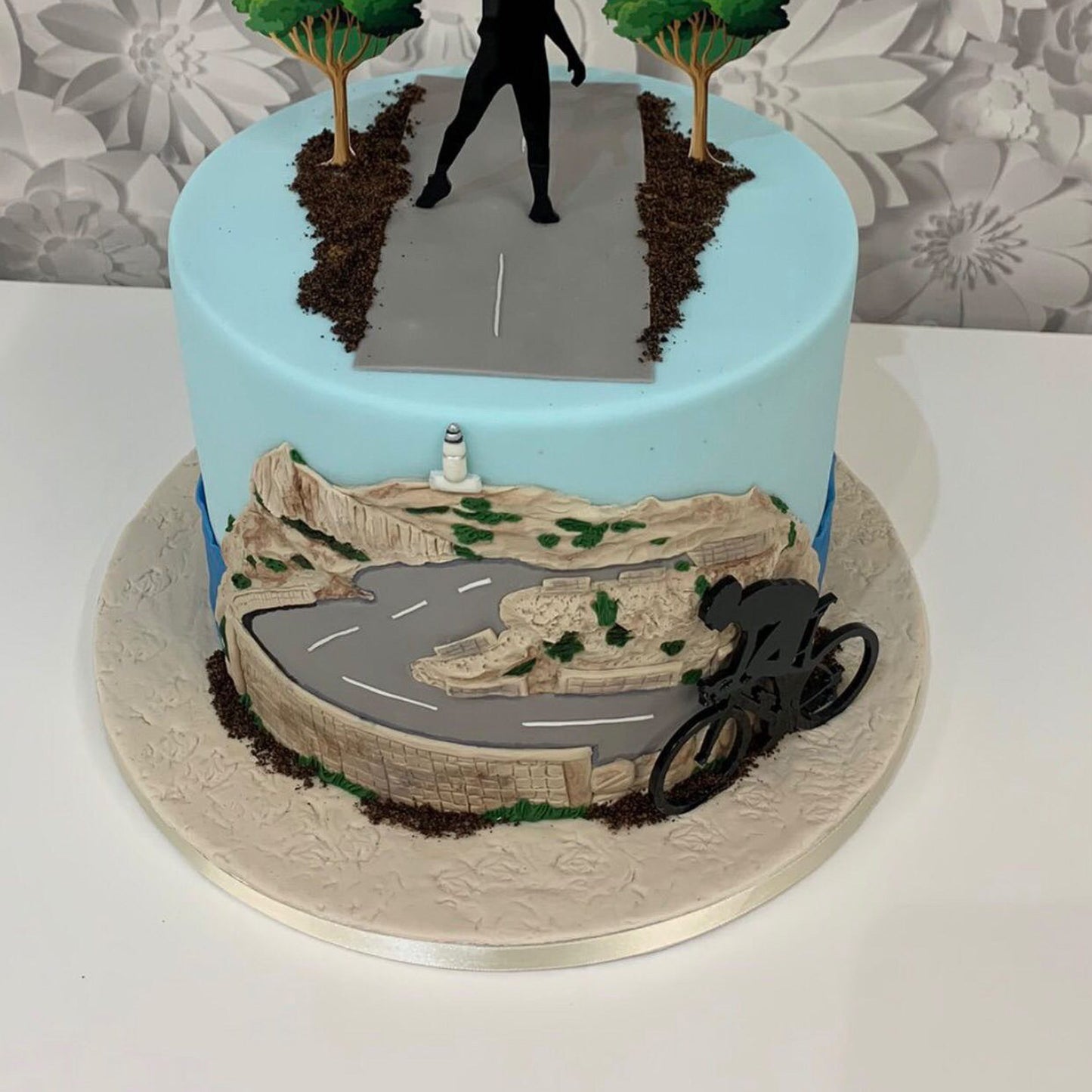 Cycling Themed Silhouette Topper and Charm