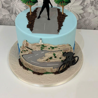 Cycling Themed Silhouette Topper and Charm