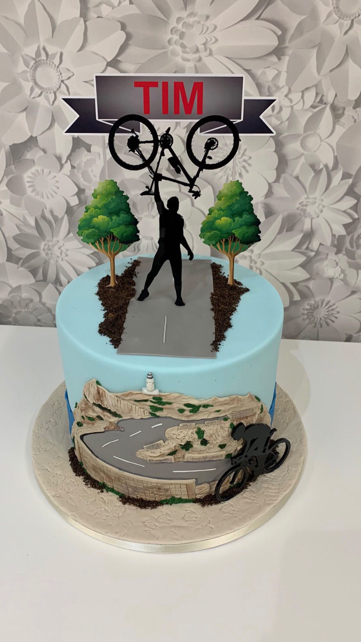 Cycling Themed Silhouette Topper and Charm