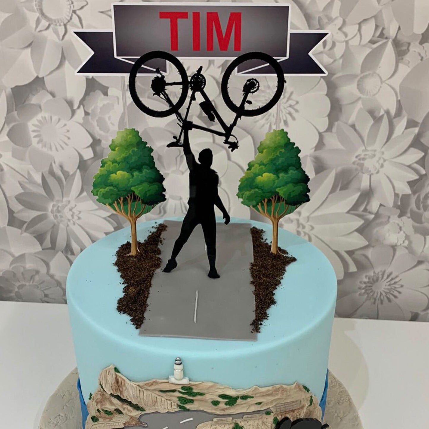 Cycling Themed Silhouette Topper and Charm