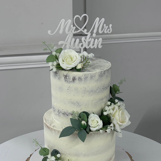Personalised Heart Wedding Cake Topper