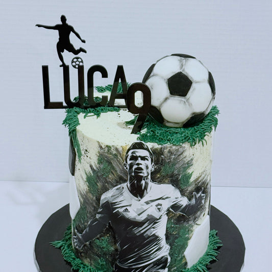 Football Silhouette Name and Number Topper