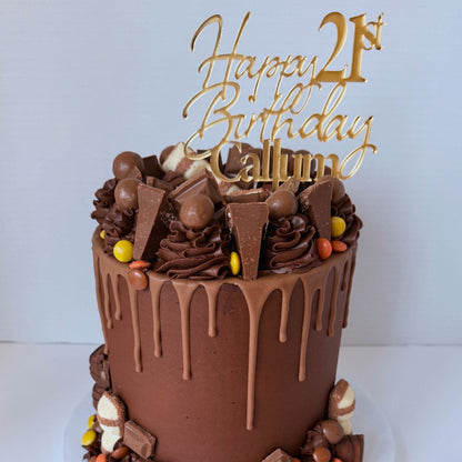 Happy Birthday Topper with Name and Age