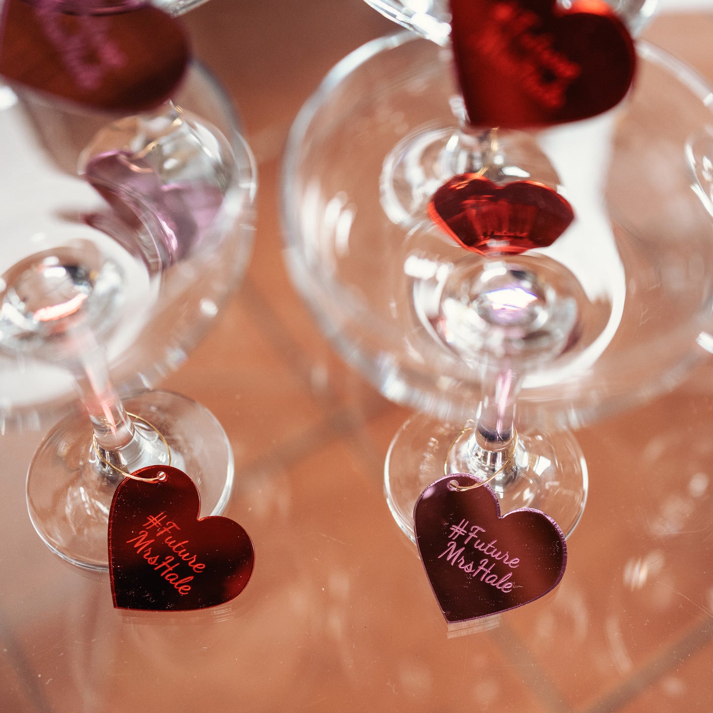 Heart Shaped Glass Charms