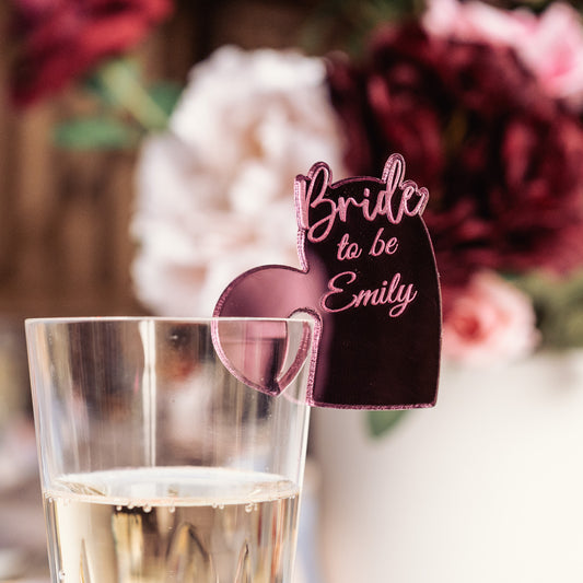 Heart Shaped Bride To Be Glass Markers