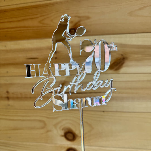 Personalised Tennis Themed Cake Topper