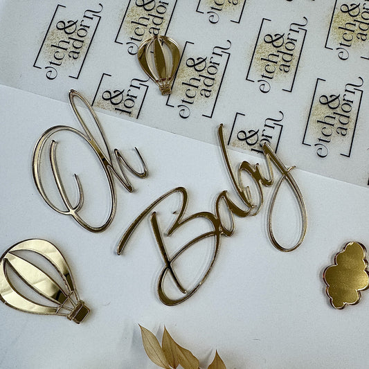 Oh Baby, Clouds and Hot Air Balloon Cake Charm Set