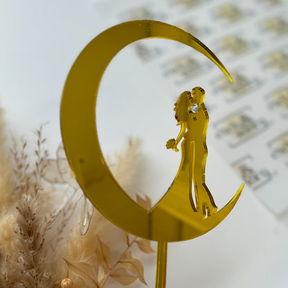 'To the Moon' Wedding Cake Topper