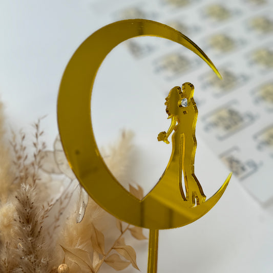 'To the Moon' Wedding Cake Topper