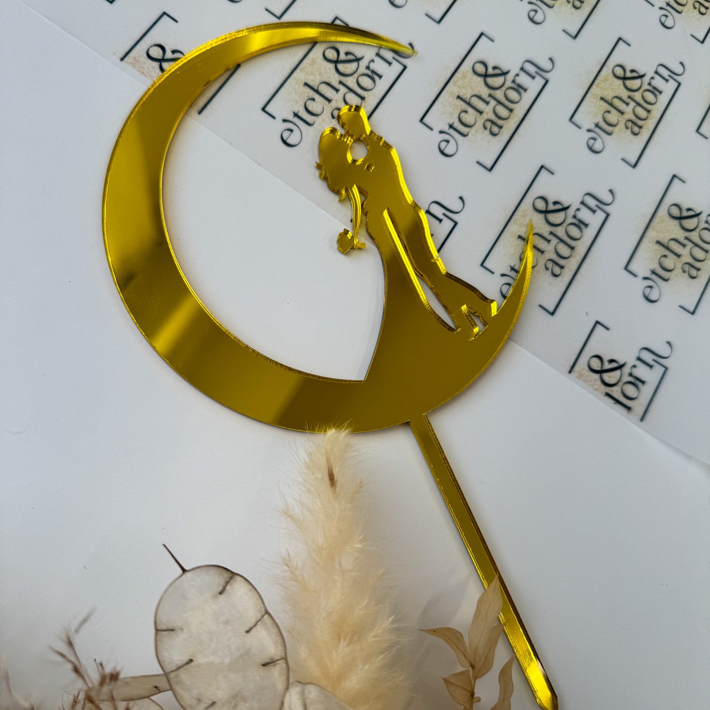 'To the Moon' Wedding Cake Topper