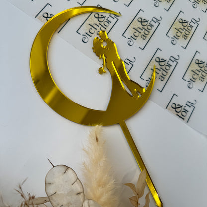 'To the Moon' Wedding Cake Topper