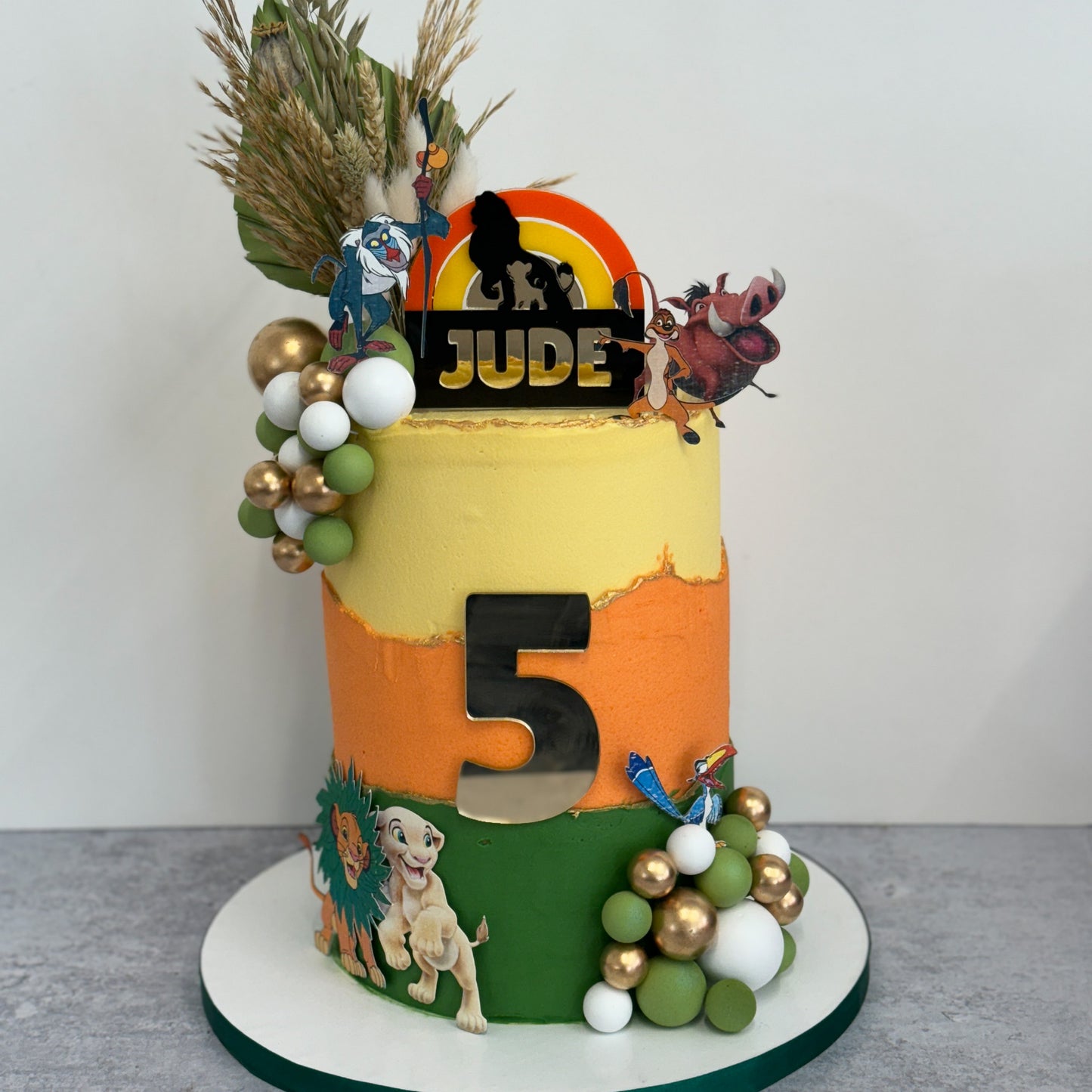 Lion King Inspired Personalised Topper and Number Charm Set