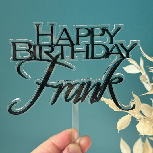 'Floating' Personalised Happy Birthday Topper