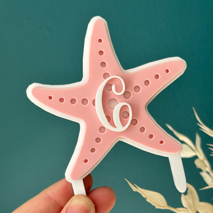 Layered Name Charm and Starfish Number Topper