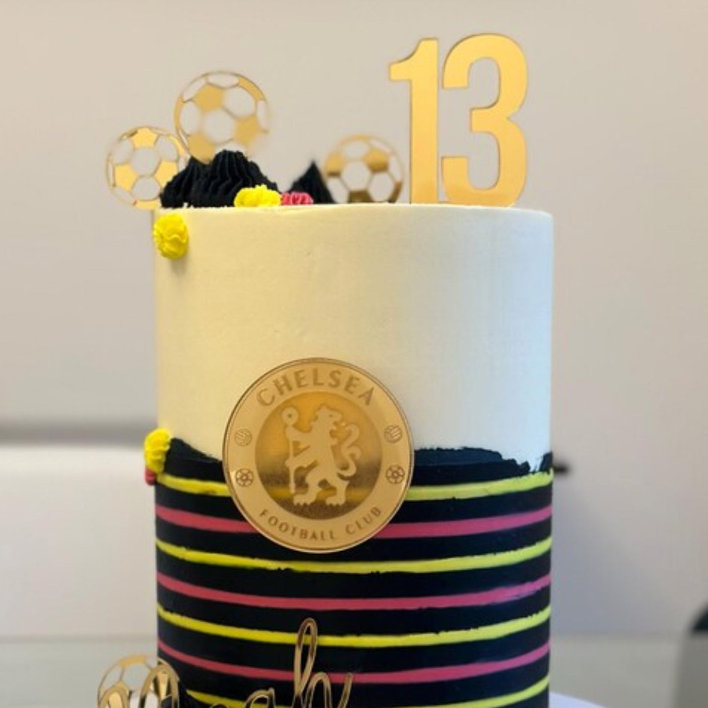 Football Badge Charm and Number Topper Set